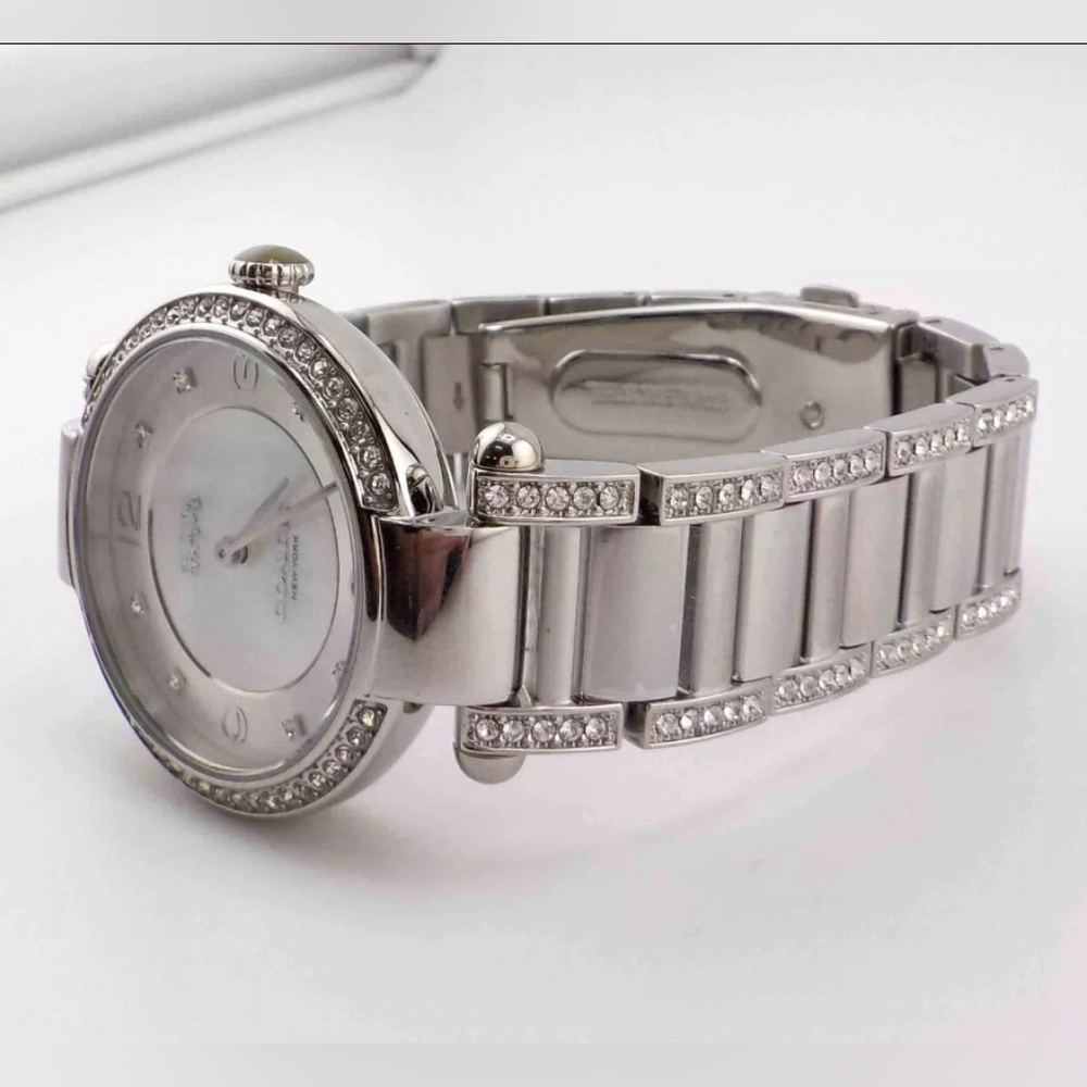 ***BRAND NEW*** COACH Cary Crystal Accent and Stainless Steel Bracelet Watch - Picture 6 of 9